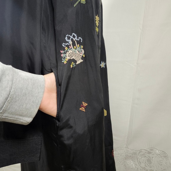 Johnny Was Workshop Alexandria Oversized Silk Embroidered Shirt Dress Duster S - Picture 11 of 14